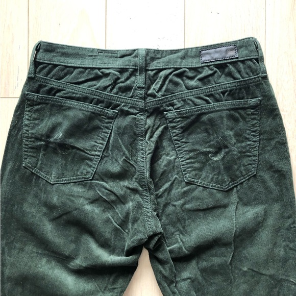 Adriano Goldschmied The Stevie Ankle Corduroy Pants Slim Straight in Dark Green - Picture 10 of 13